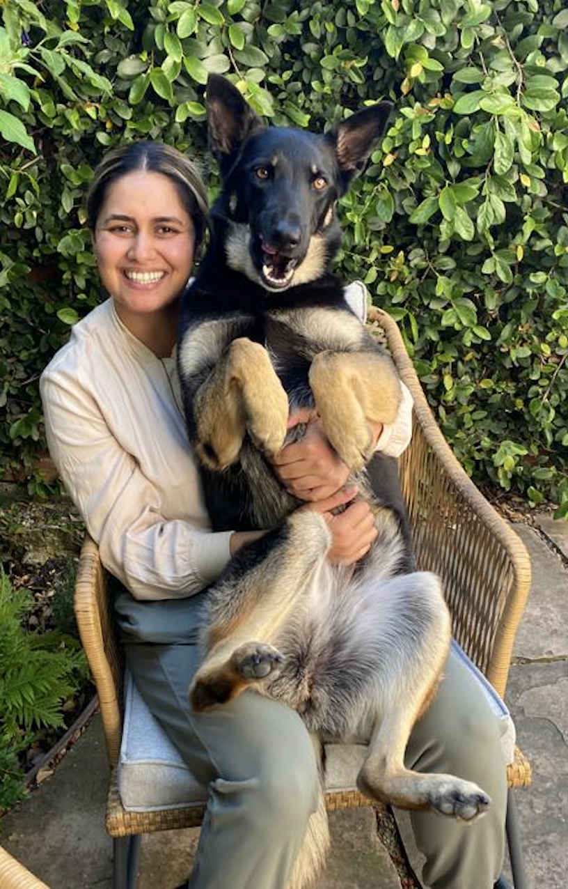 Hardeep with her dog